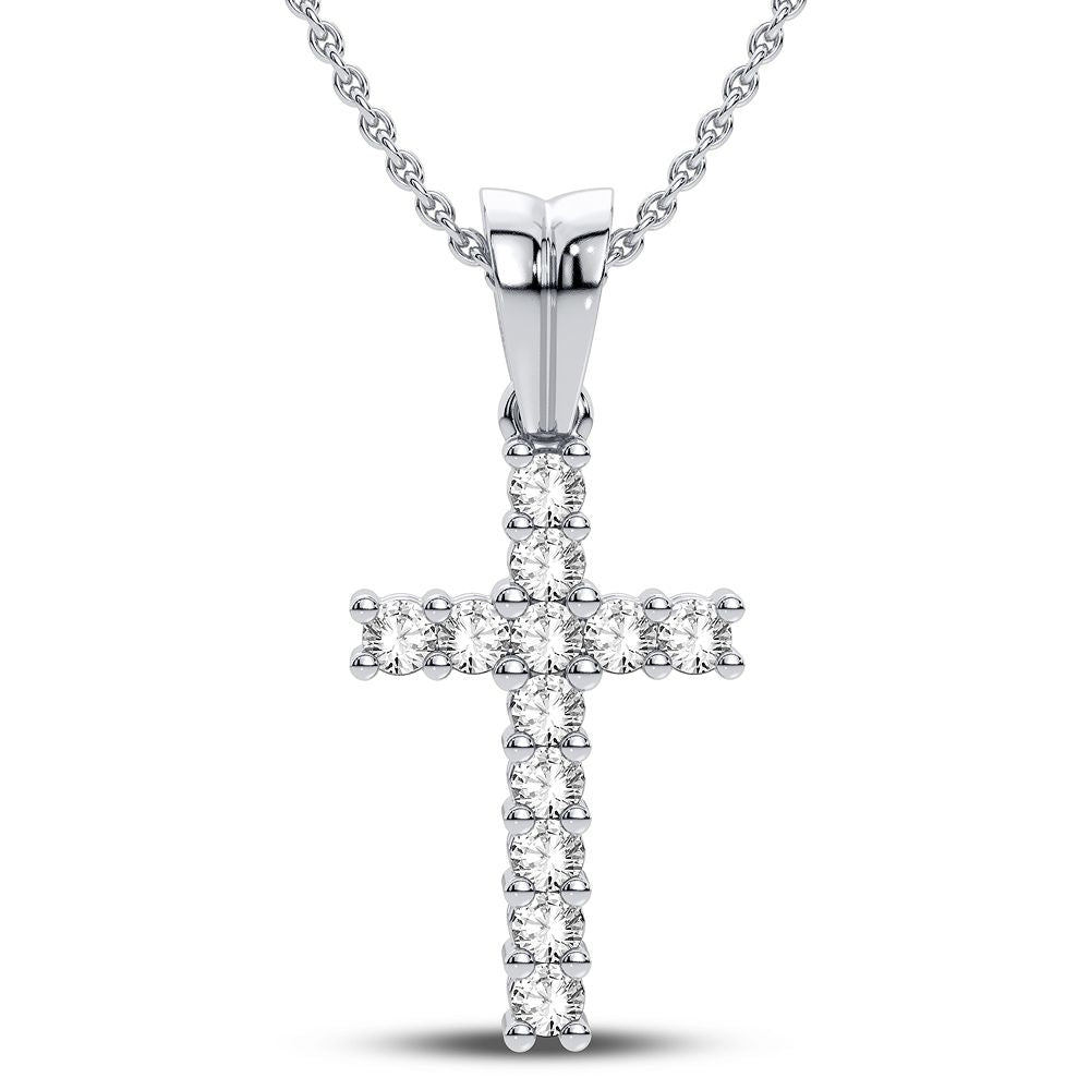 Delicate 14K White Gold 0.25CT Diamond Womens Pendant
