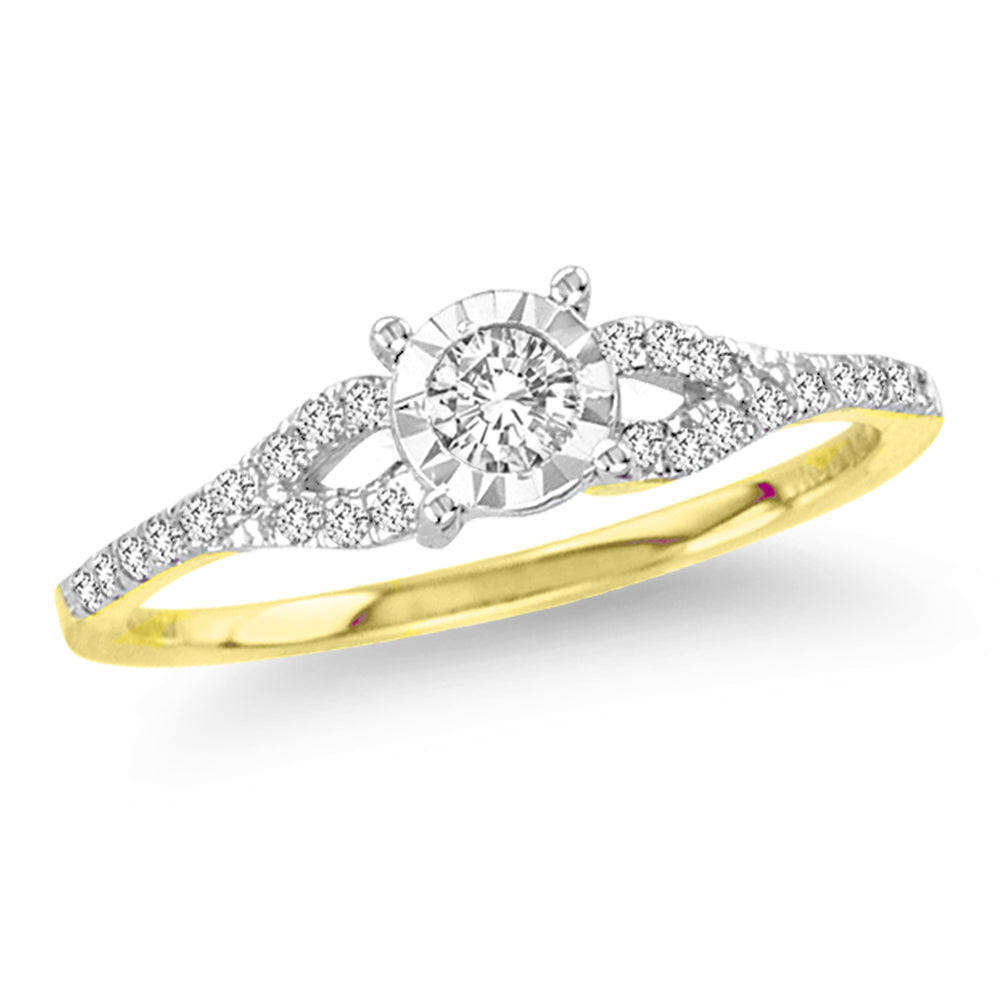 14K Yellow Gold 0.25CT Diamond Ring