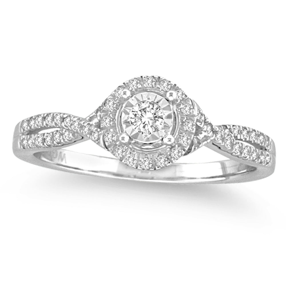 14K White Gold 0.25CT Diamond Ring