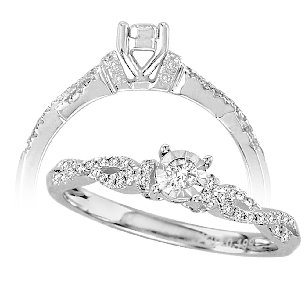 14K White Gold 0.20CT Diamond Ring