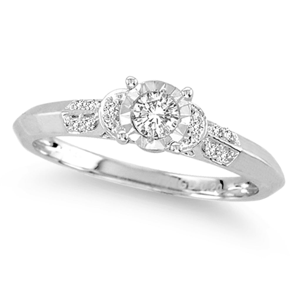 14K White Gold 0.20CT Diamond Ring