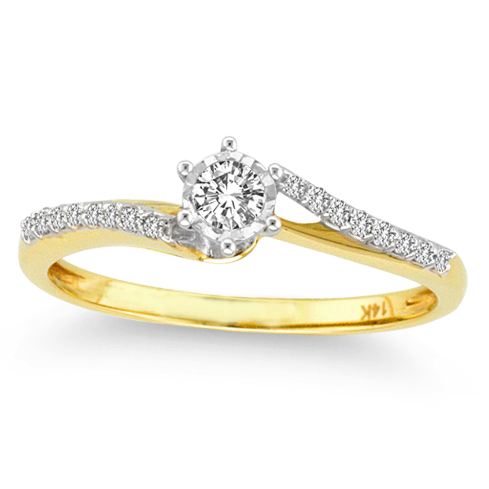 14K Yellow Gold 0.25CT Diamond Ring