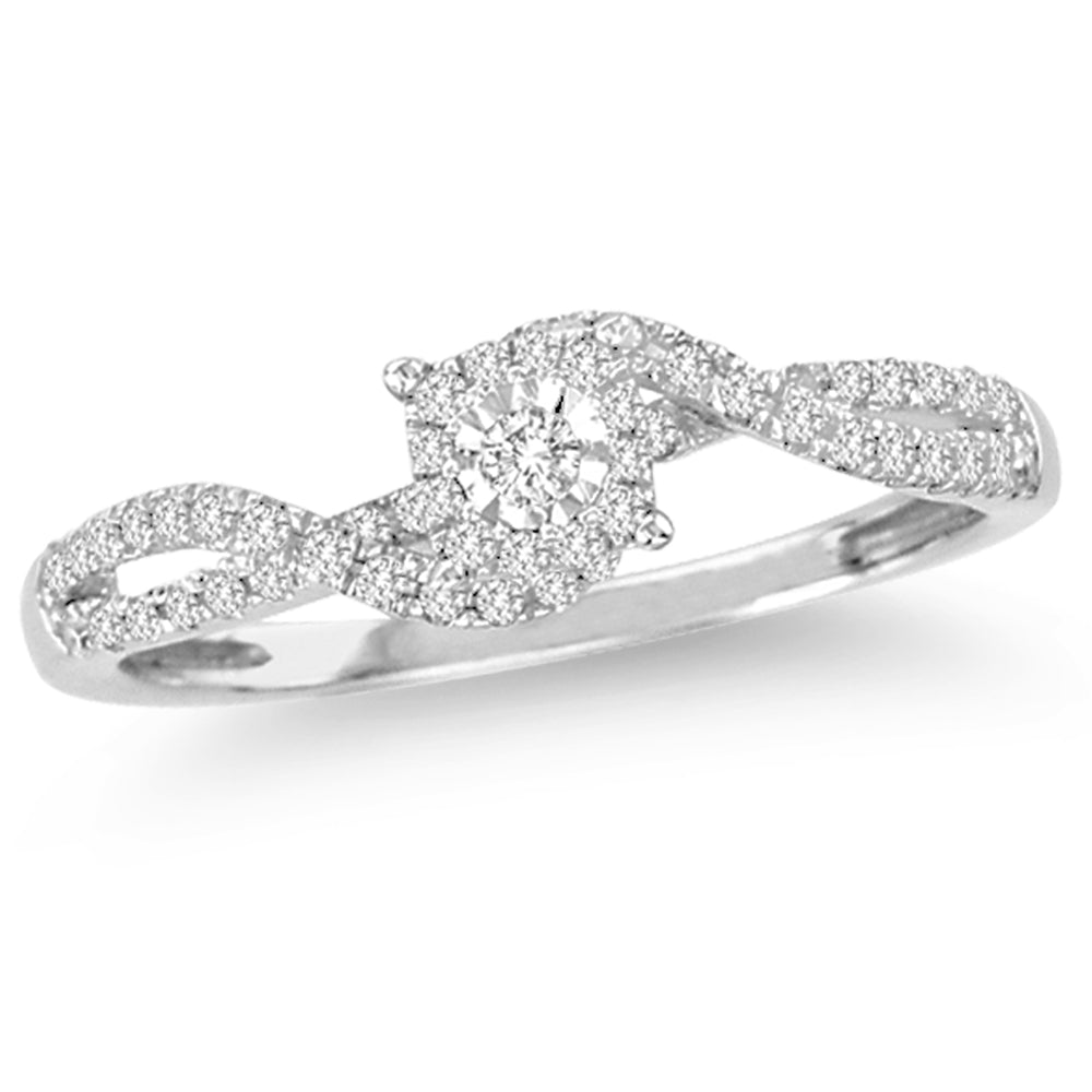 14K White Gold 0.21CT Diamond Ring