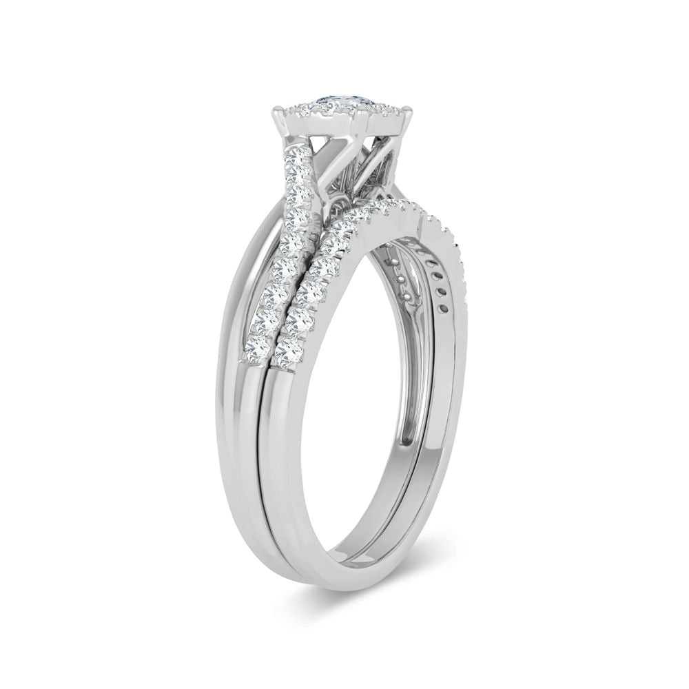 Timeless 14k White Gold Lab Diamond Bridal Ring (0.50ct)