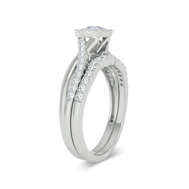 Timeless 14k White Gold Lab Diamond Bridal Ring (0.50ct)