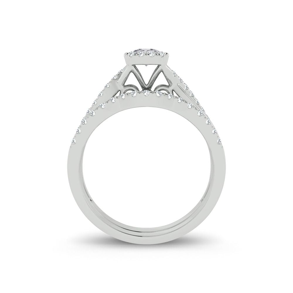 Timeless 14k White Gold Lab Diamond Bridal Ring (0.50ct)