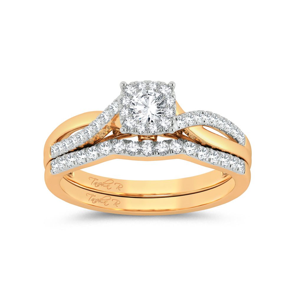 14K Yellow Gold 0.50ct Diamond Bridal Ring