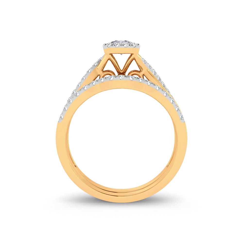 Timeless 14K Yellow Gold Lab Diamond Bridal Ring (0.50ct)