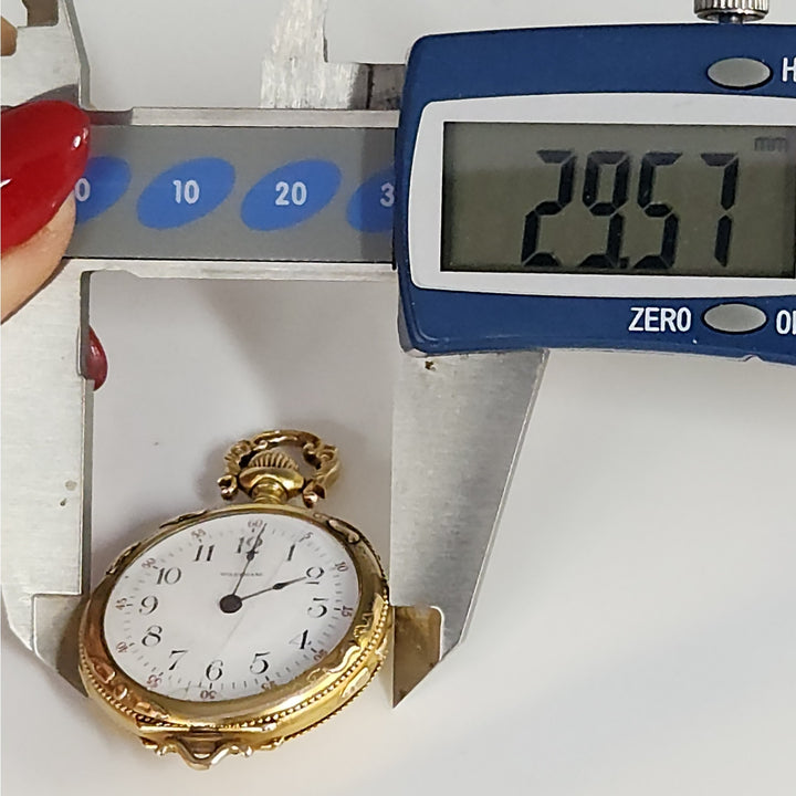 Antique  c.1901 Waltham 14k Solid Gold Diamond Manual Wind Pocket Watch