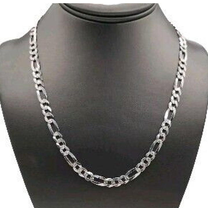This beautiful 925 Sterling Silver Figaro's Chain Necklace 20" B