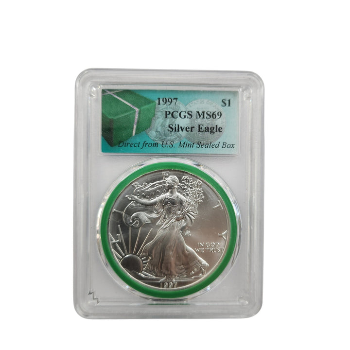 1997 PCGS American Silver Eagle MS69 - Green From US Mint Sealed Box