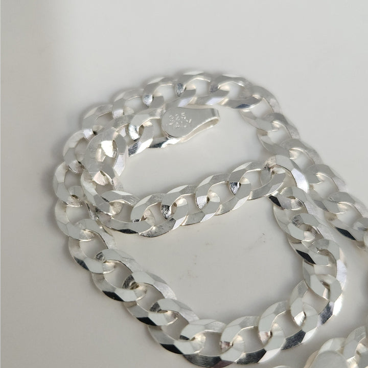 Elegant 925 sterling silver curb Cuban bracelet 8"