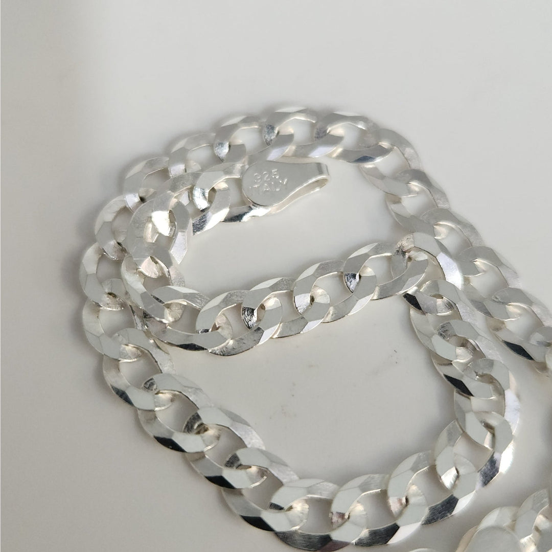 Elegant 925 sterling silver curb Cuban bracelet 8"