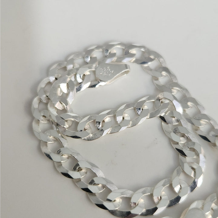 Elegant 925 sterling silver curb Cuban bracelet 8"