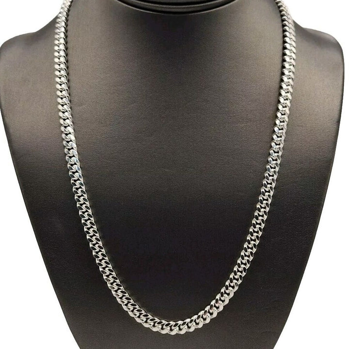 925 sterling silver Cuban Chain Necklace 24" C