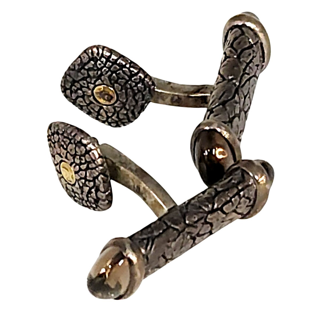 David Yurman 925 Sterling Silver 18k Gold 750 Cabochon Iolite Cufflinks