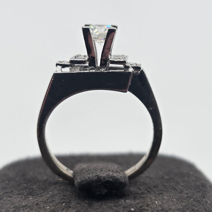 9K White Gold .40 CT Diamond Ring with Diamond Accents 2.8g