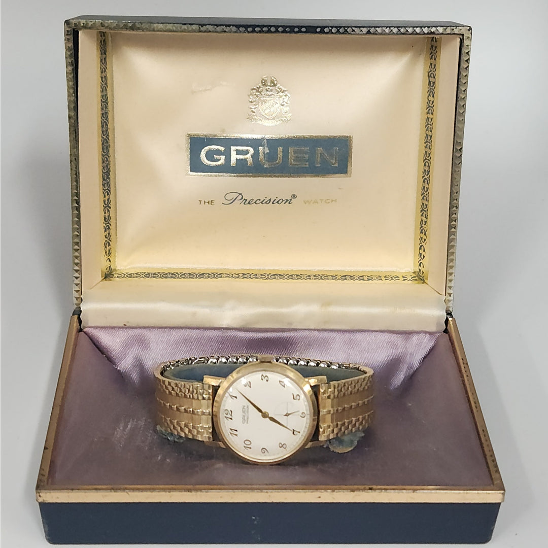 Vintage Gruen Precision Manual Wind Watch with small Seconds and Original box