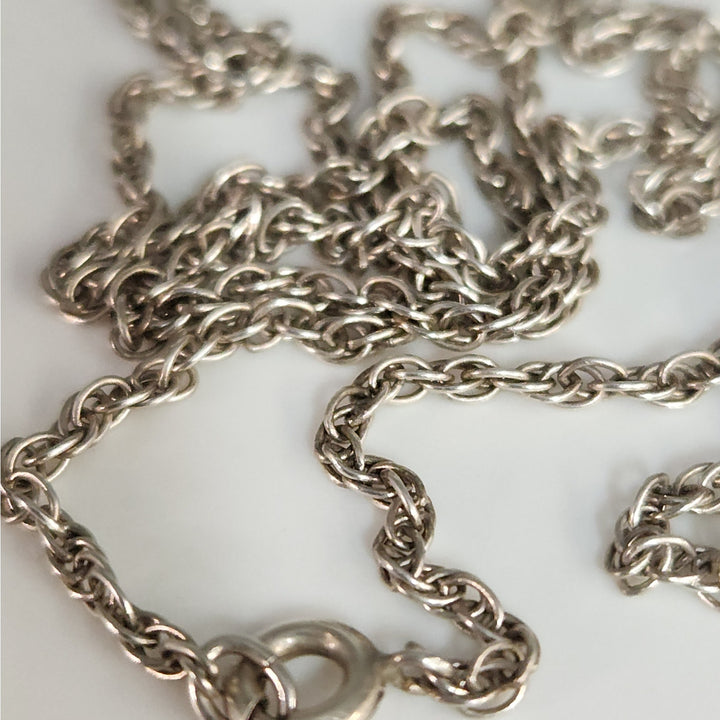 Patina 925 Sterling silver 22" Rope Necklace Classic antique finish silver chain