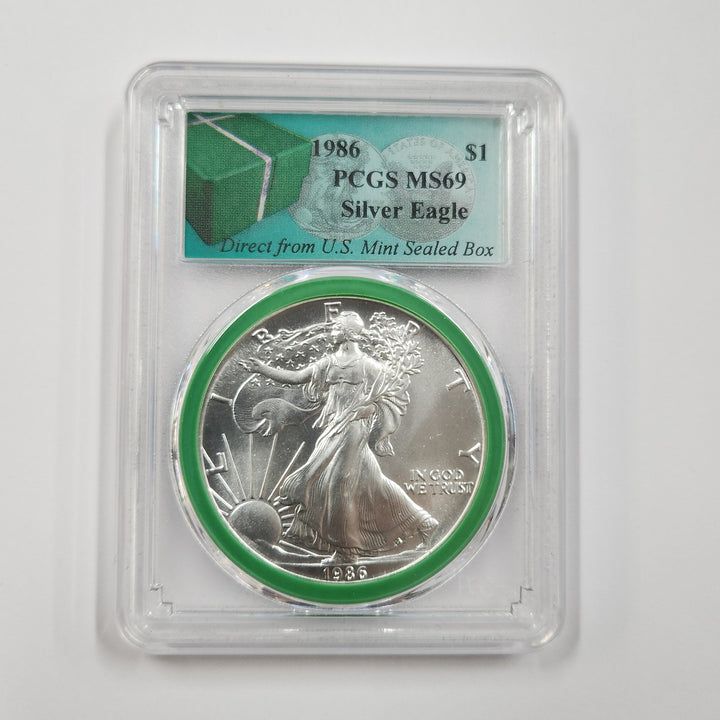 1986 PCGS MS69 - 1 oz Silver American Eagle $1 US Coin