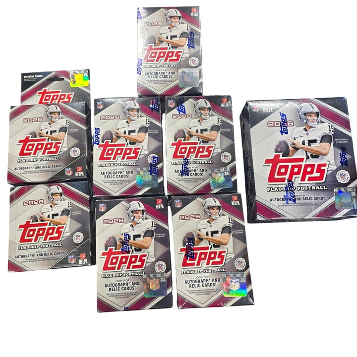 2026 Topps Flagship Football NFL Trading Cards 8 Sealed Boxes 658 Cards