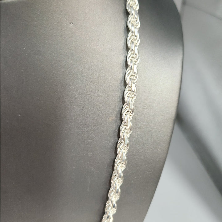 Heavy solid 925 Sterling Silver Byzantine Rope Chain Necklace 24" 4.9mm 66g
