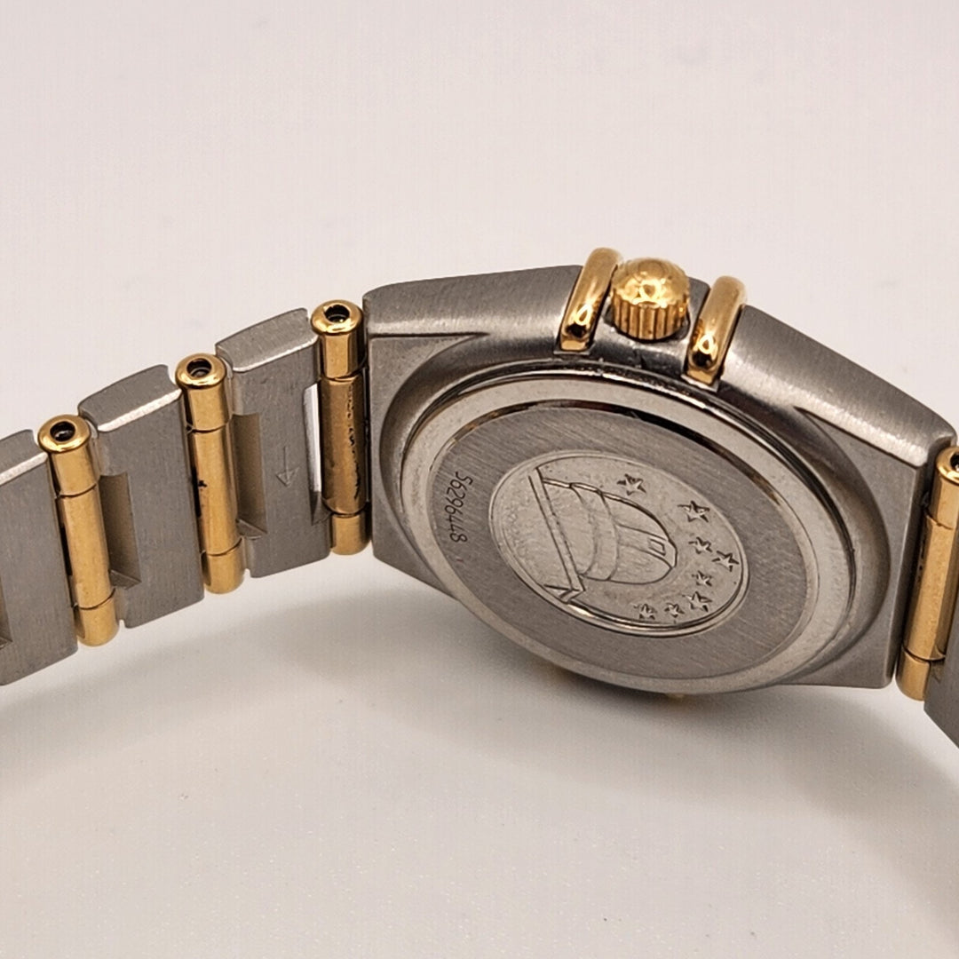 Omega Constellation 18k Gold & Stainless Steel Diamond Dial Women's Watch 22mm