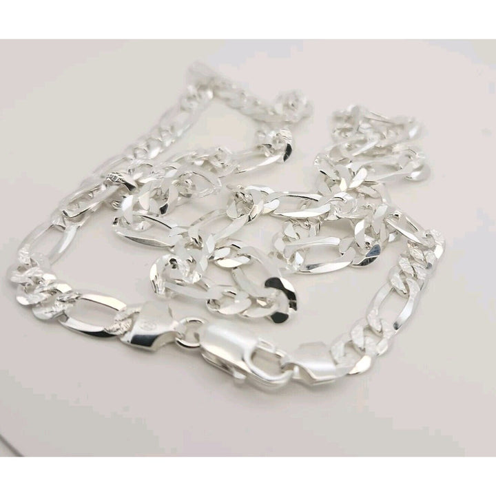 925 sterling silver figaro chain necklace 24" A+