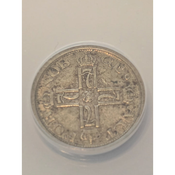 1916 Norway 25 Øre AU55 ANACS