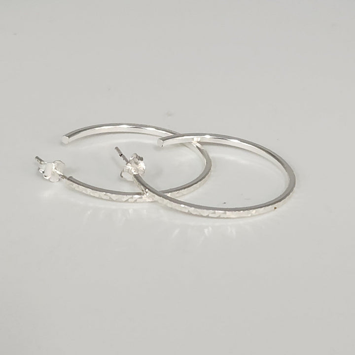 Classic Sterling Silver Diamond Cut Lightweight Hoops Earrings