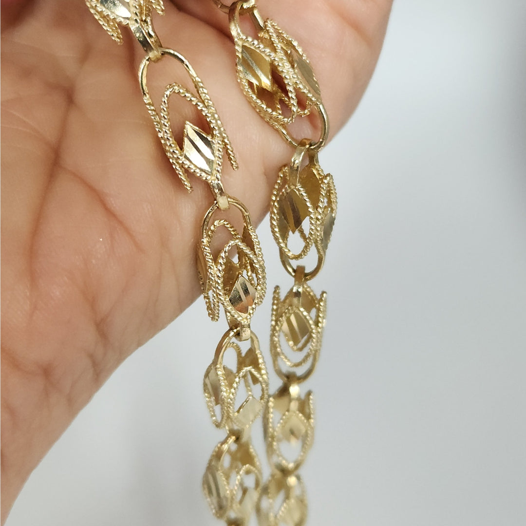 10k Yellow Gold Fancy Turkish Diamond Cut Vintage Chain Necklace 28"