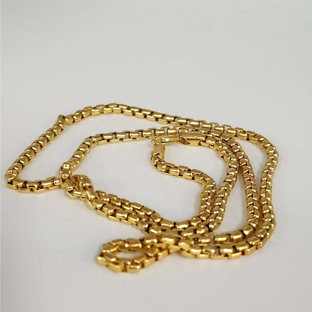 Stunning 14k Yellow Gold Box Chain Necklace 24"