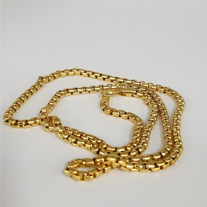 Stunning 14k Yellow Gold Box Chain Necklace 24"