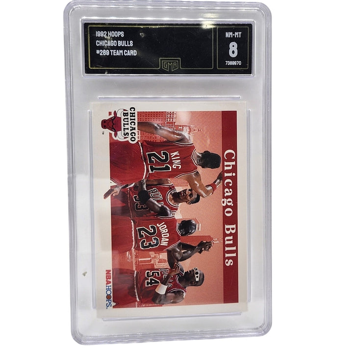 1992 Hoops Chicago Bulls Team Card #269 Michael Jordan GMA 8 NM-MT Vintage