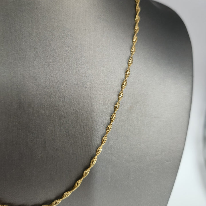 14k Yellow Gold Rope Chain Necklace 18"