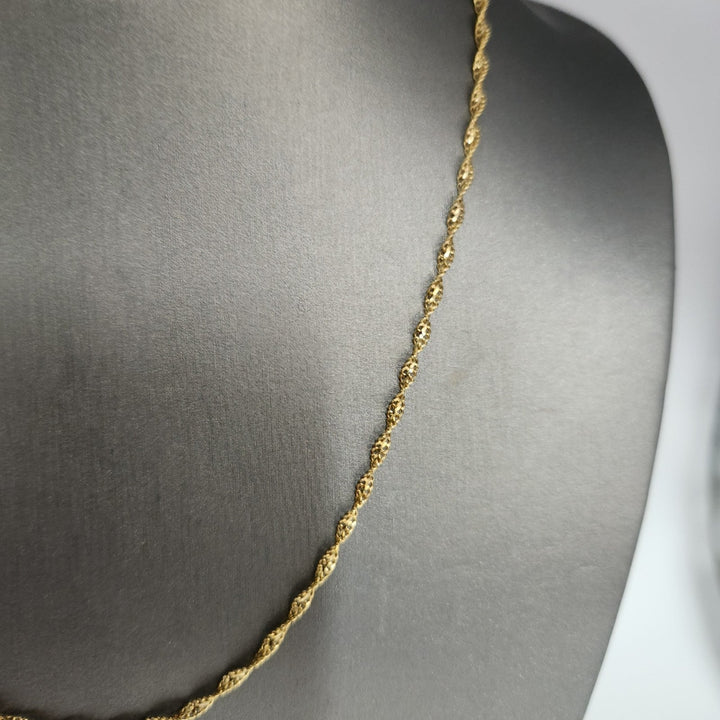 14k Yellow Gold Rope Chain Necklace 18"