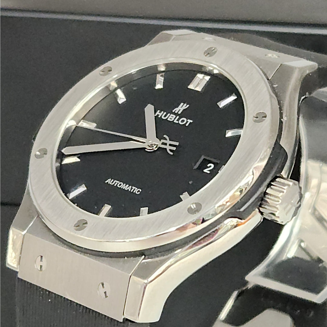 Hublot Classic Fusion 42MM Automatic Black Dial Titanium Watch w/ Box