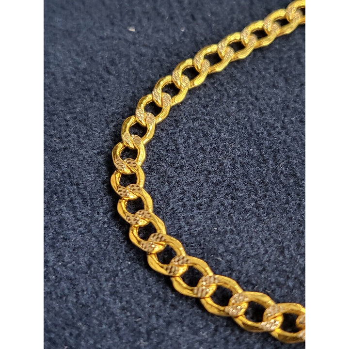 14k Yellow-White Gold Pave Miami Curb Link Bracelet 8in With 7.5g Of Gold