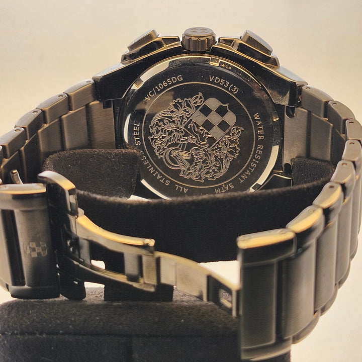 Vince Camuto Gunmetal Blue Chronograph Stainless Steel Watch VC/1065DG