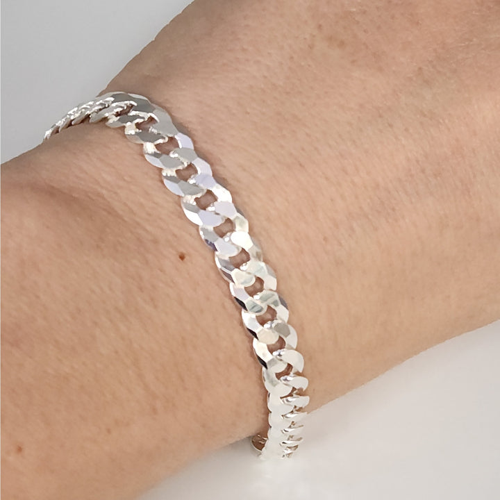 8" Solid 925 Sterling Silver Curb Cuban Link Bracelet Bold Shine