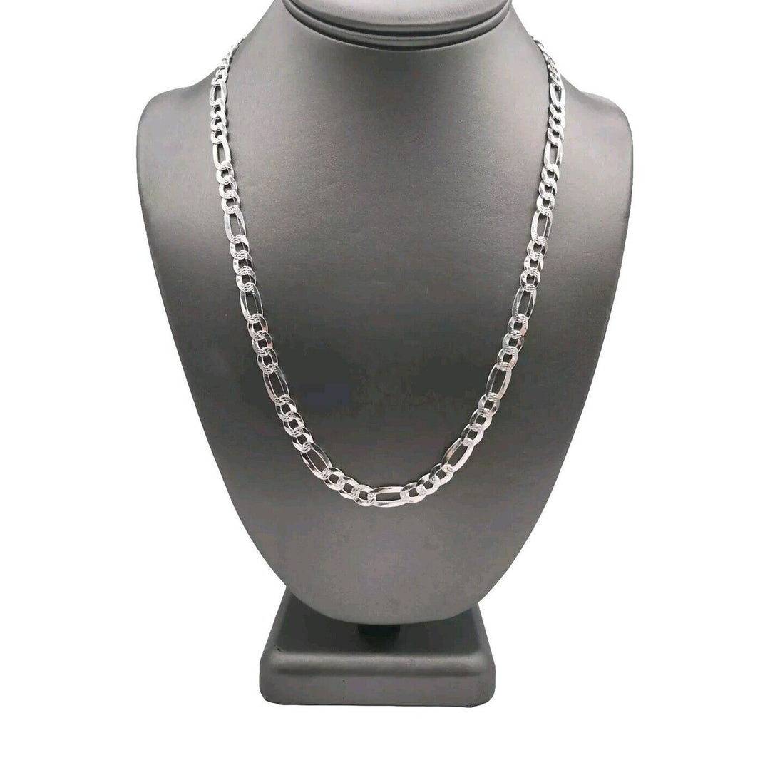 Thick 925 Sterling Silver Figaro Chain necklace 22"