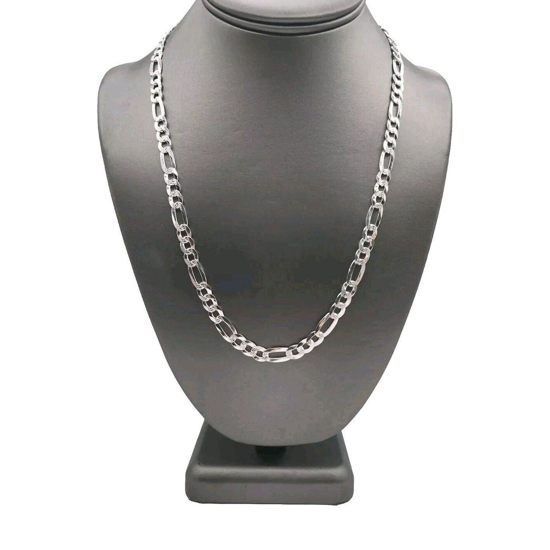 Thick 925 Sterling Silver Figaro Chain necklace 22"