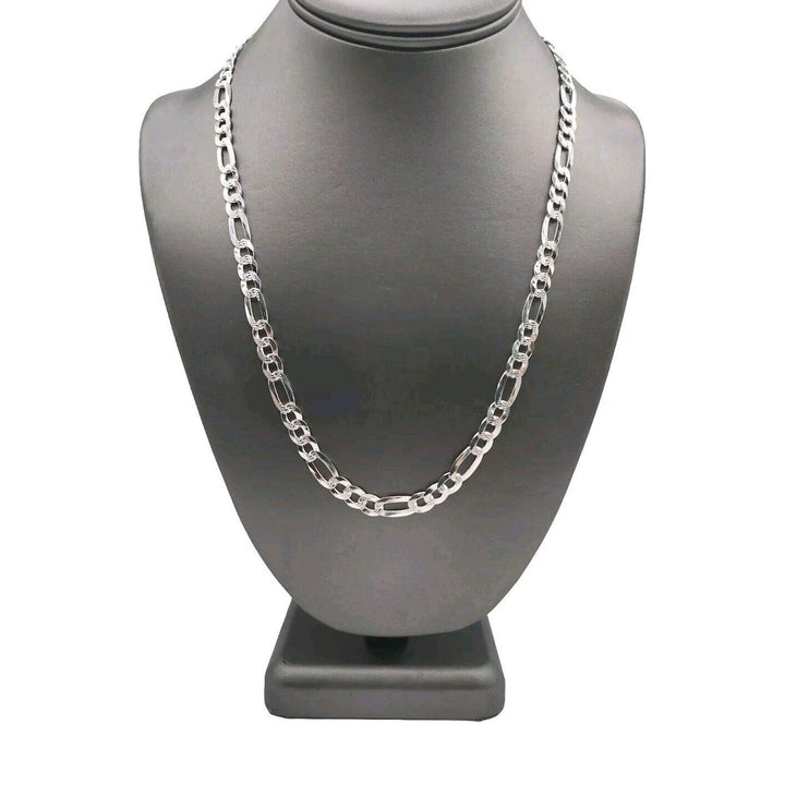 Thick 925 Sterling Silver Figaro Chain necklace 22"