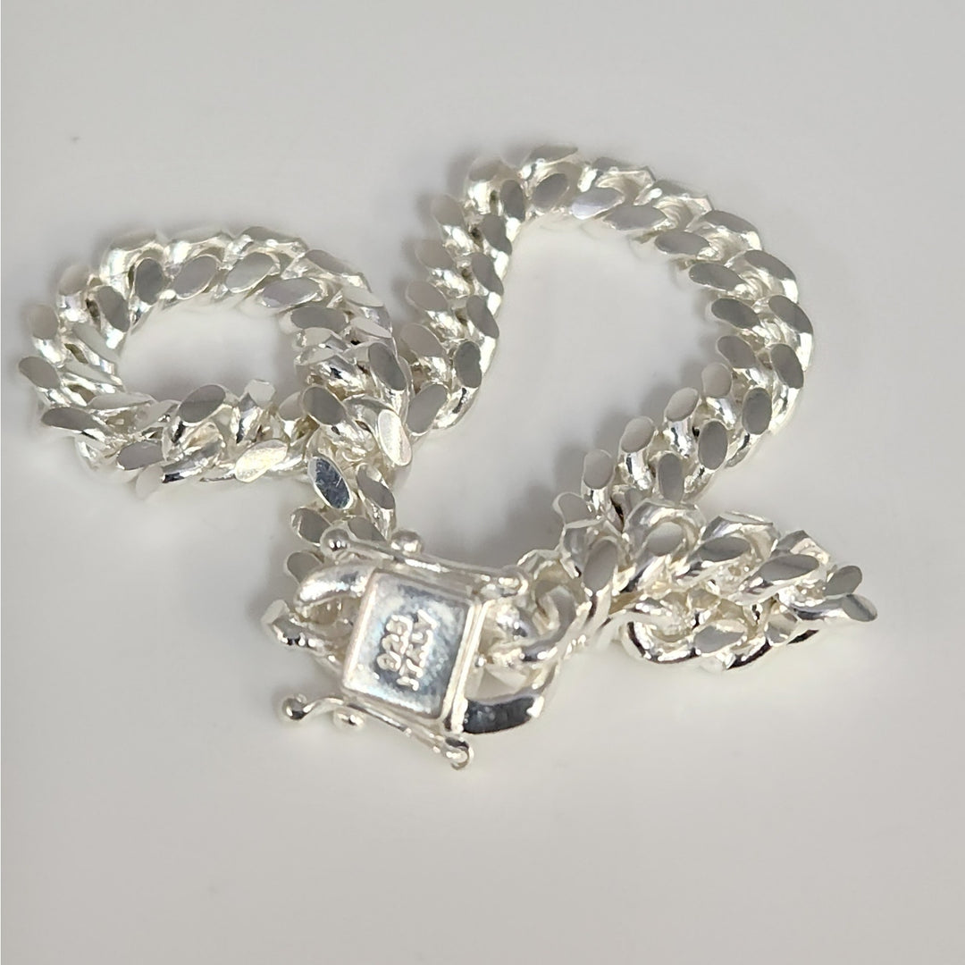 925 Sterling Silver 8" Solid Miami Cuban Link Bracelet Heavy Ball Design With Box Clasp
