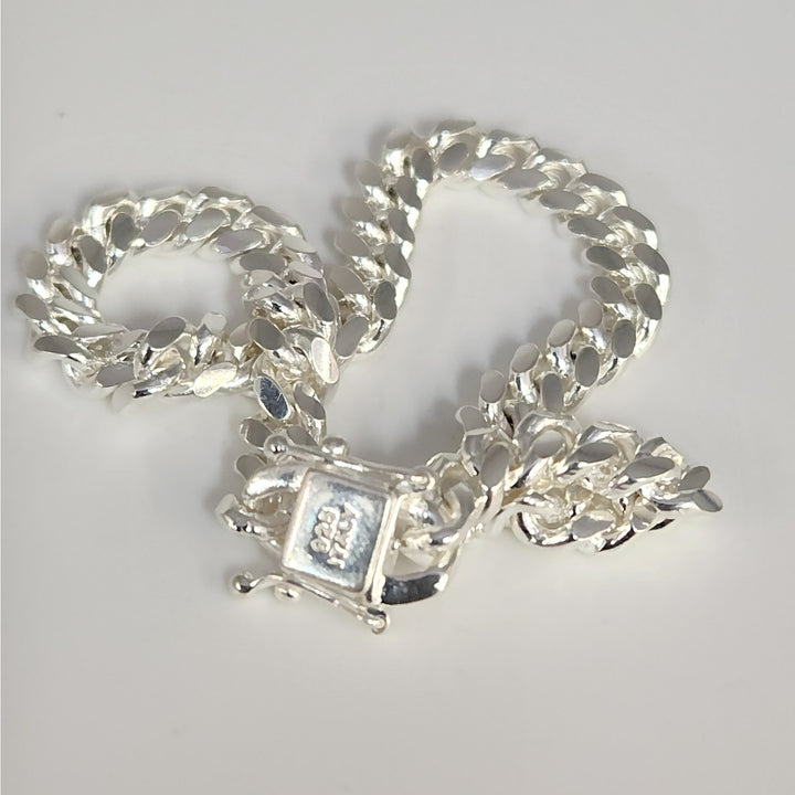 925 Sterling Silver 8" Solid Miami Cuban Link Bracelet Heavy Ball Design With Box Clasp