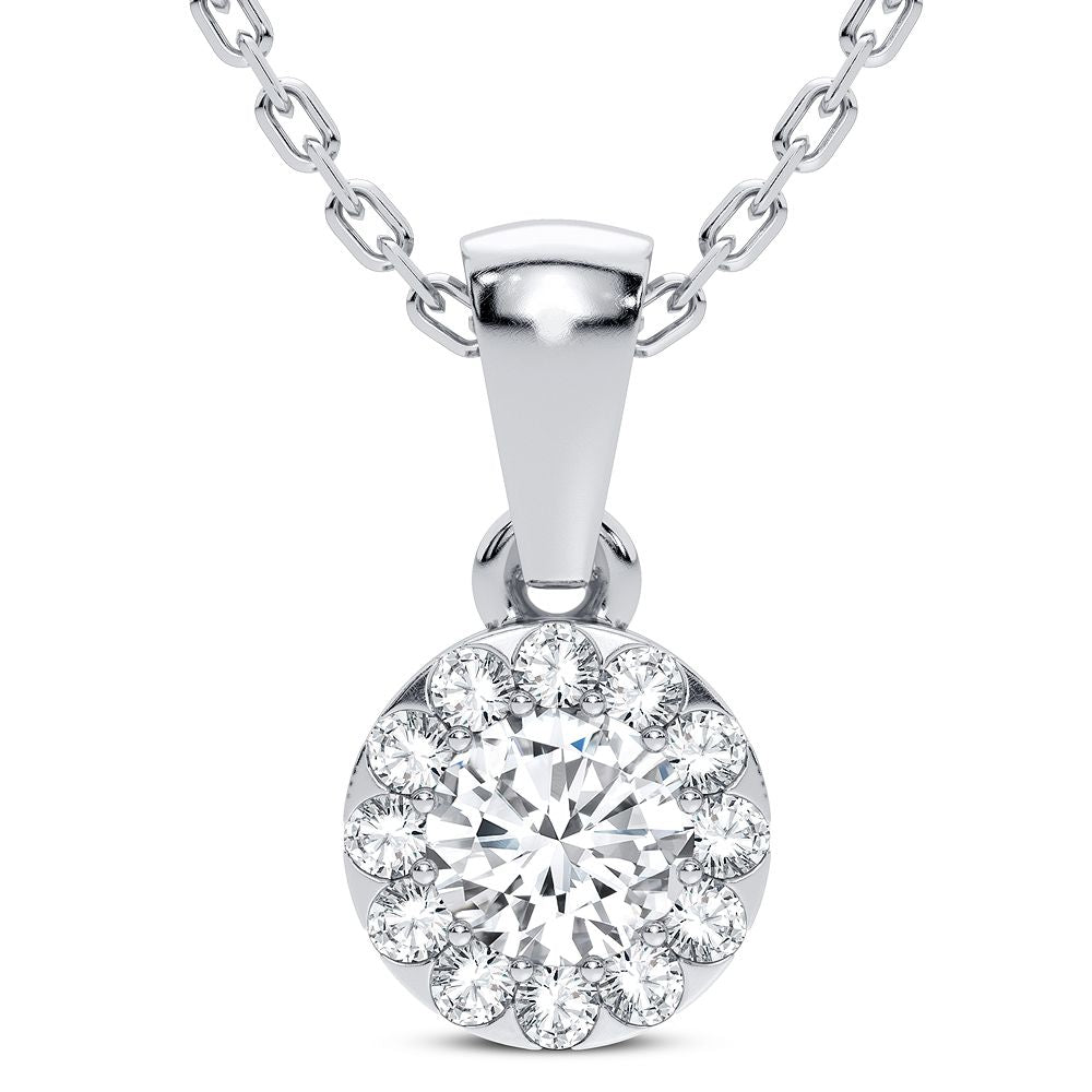 14K White Gold 0.27CT Diamond Pendant