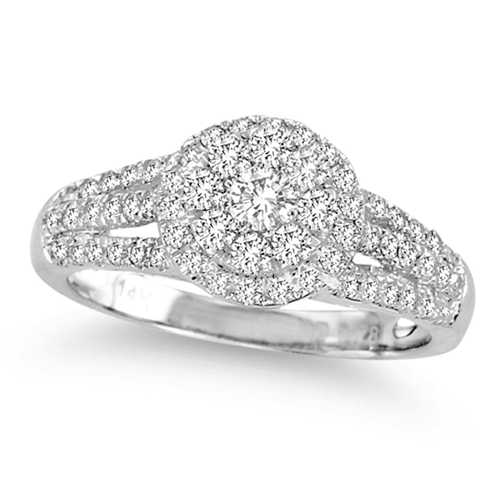 14K White Gold 0.78CT Diamond Ring