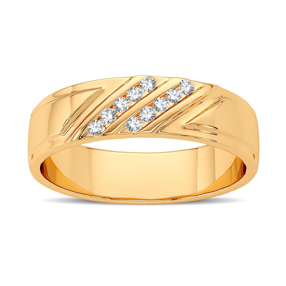 14K Yellow Gold 0.10CT Diamond Band