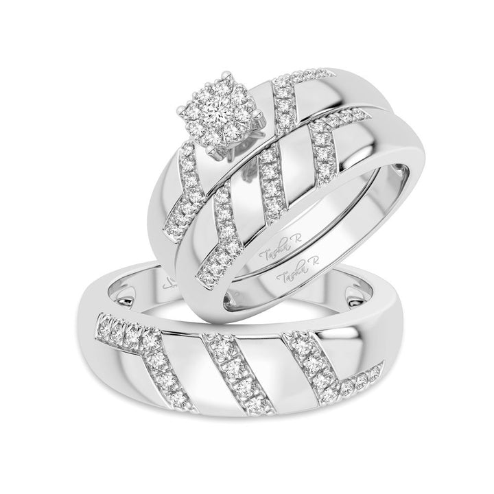14k White Gold Lab Diamond Trio Set for Women