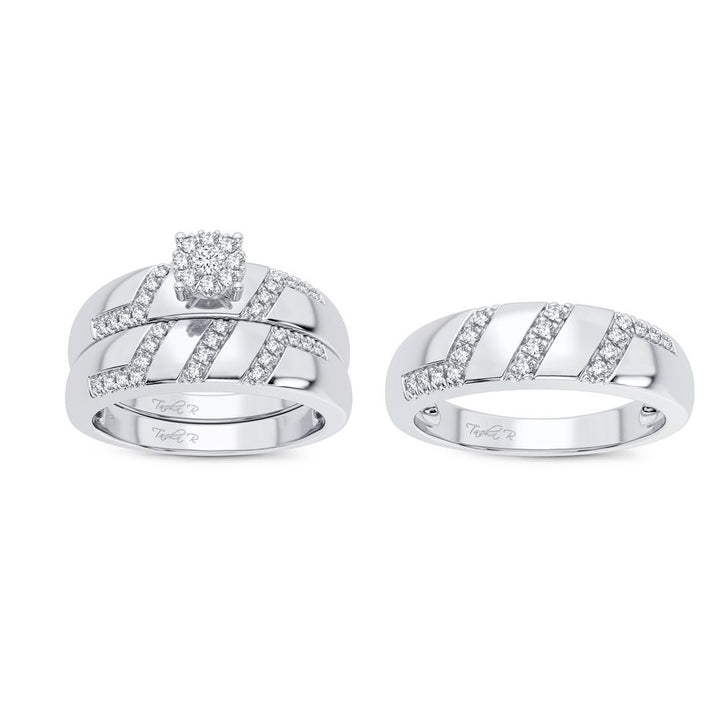 14k White Gold Lab Diamond Trio Set for Women